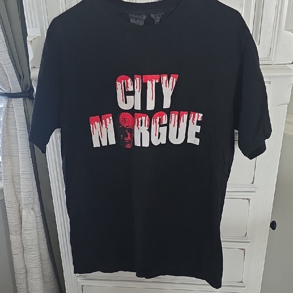 VLONE Black and Red City Morgue Tee